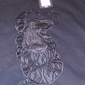 Black Cat Snake Embroidered Sweatshirt